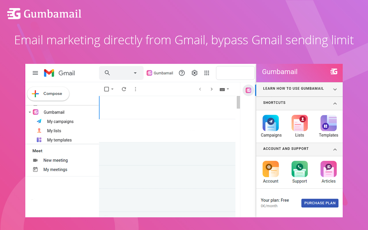 How to send bulk emails in Gmail: Gumbamail inside Gmail