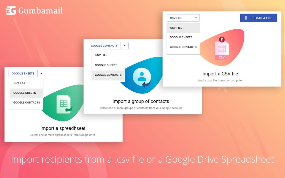 Email marketing database: Gumbamail Import feature