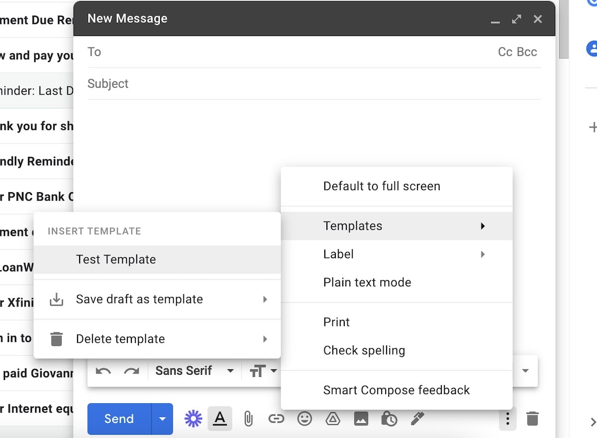 Gmail email templates