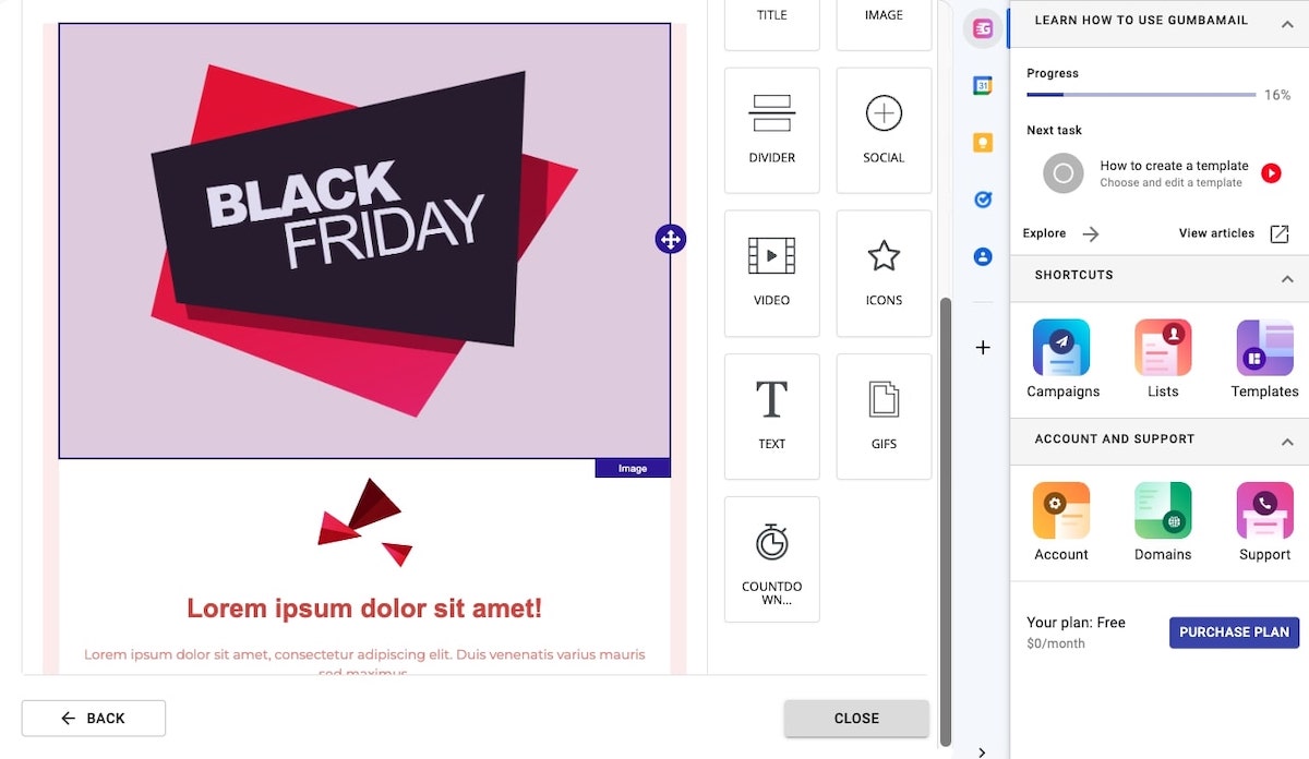 Eblast examples: Gumbamail's Black Friday email template